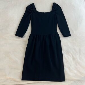 Vintage Oscar de la Renta Navy Long Sleeve Dress